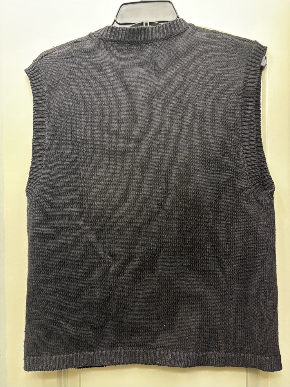 VTG 90s Ashley Hand Embroidered Floral Knit Sweater Vest Black L Cottagecore - Picture 4 of 4